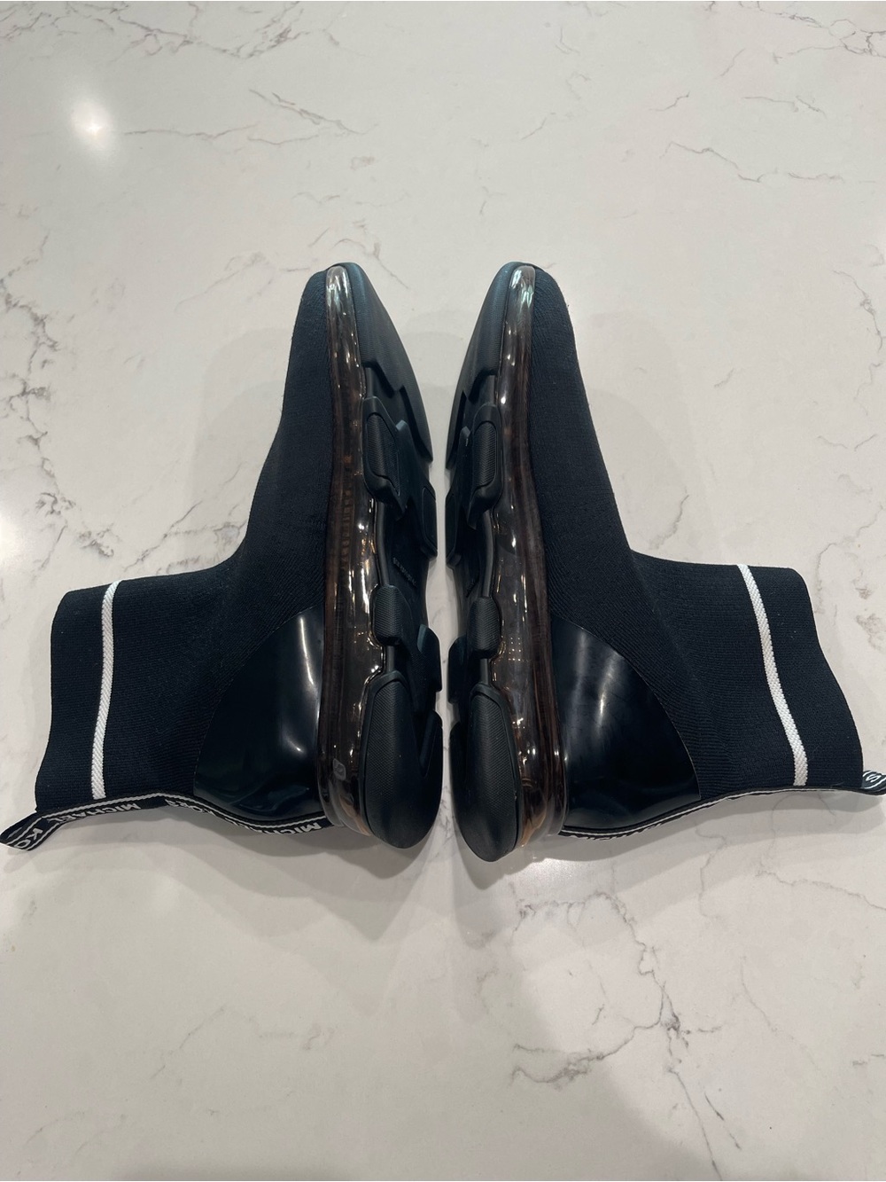 Michael Kors Black Logo-Trim Sock Boots - Picture 3 of 8